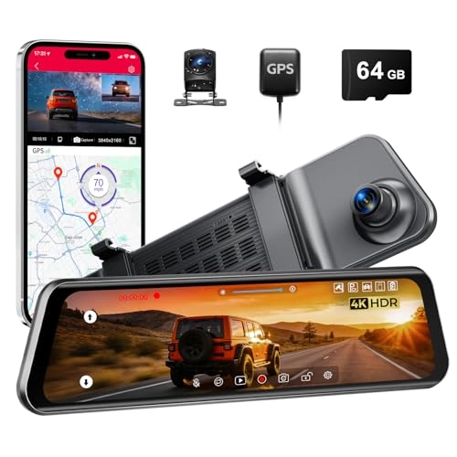 LINGDU 12 Mirror Dash Cam - 4K3840x216030fps 25K2560x144030fps