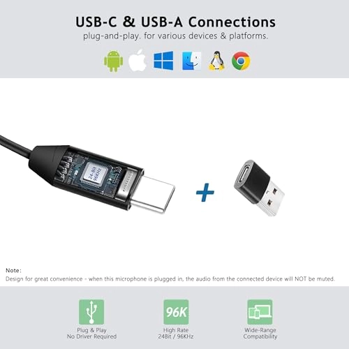 Type-C Wired Lavalier Microphone USB Microphone