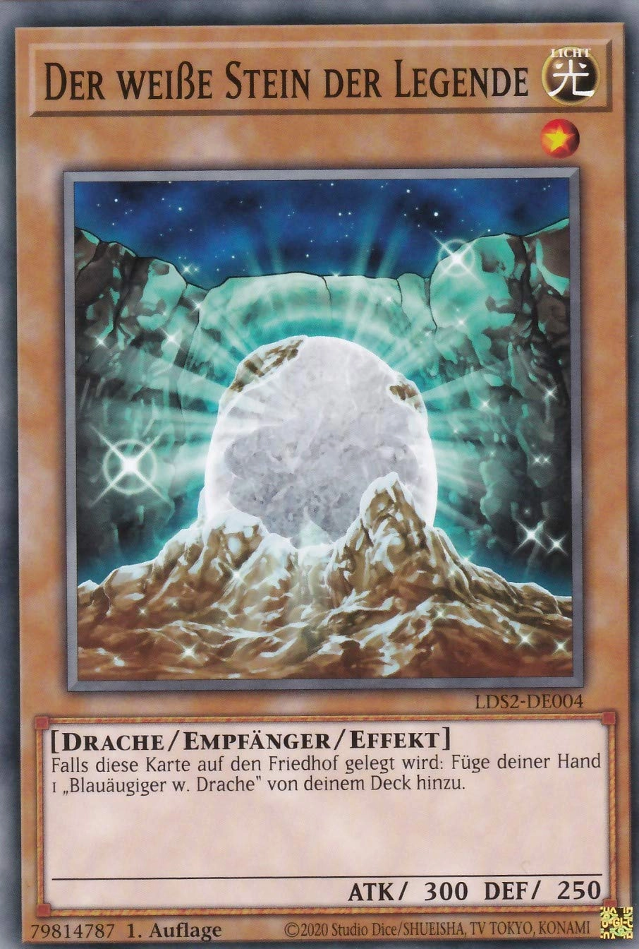 TCG Toys (Near Mint) Yugioh The White Stone of Legend LDS2-DE004 - German Set