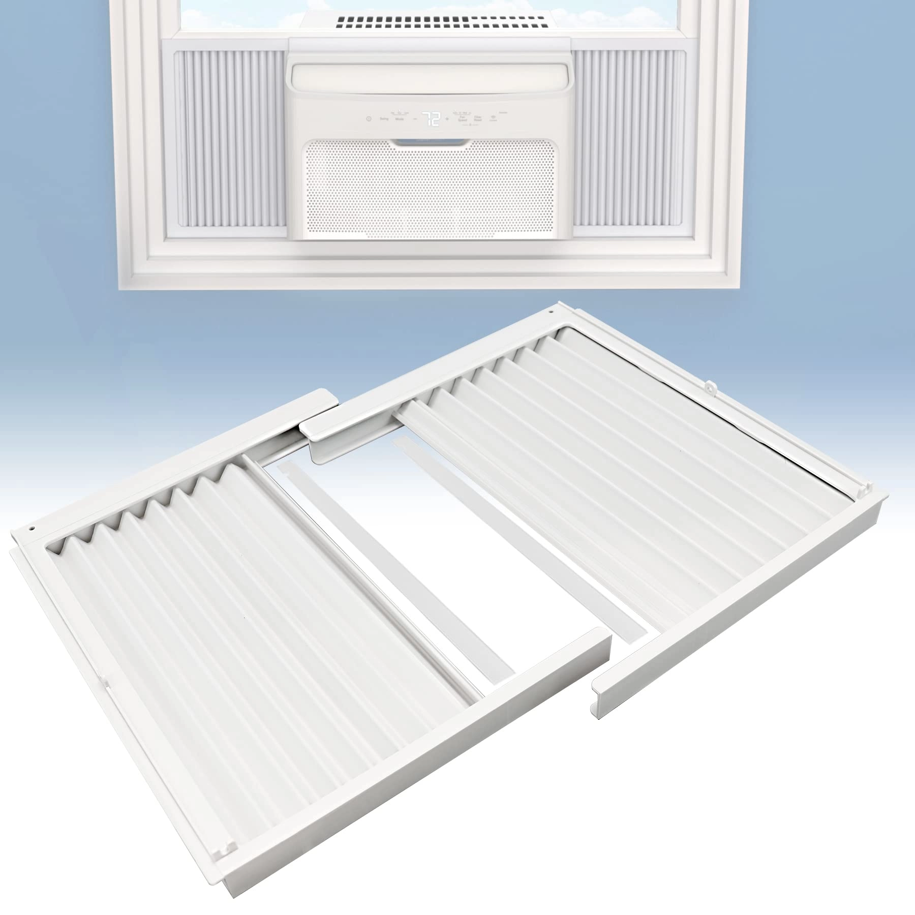 Flamorrow Window Air Conditioner Side Panels - 8,000 BTU White