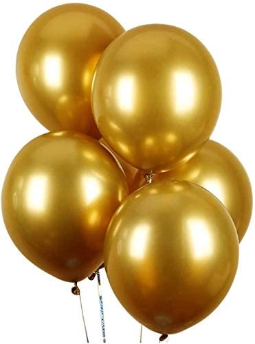 Metallic Chrome Shiny Latex Balloons - 50pcs Party Decoration