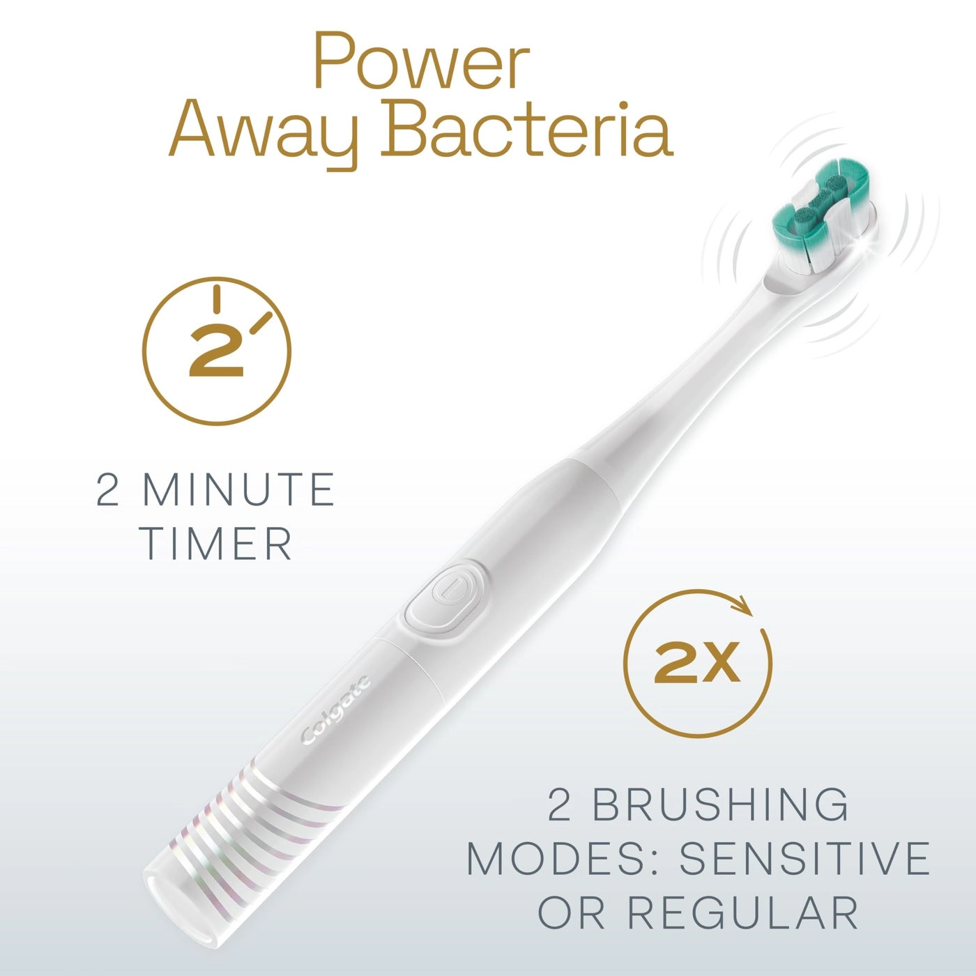 Total Battery Powered Toothbrush - 2 Minute Timer 2 Modes