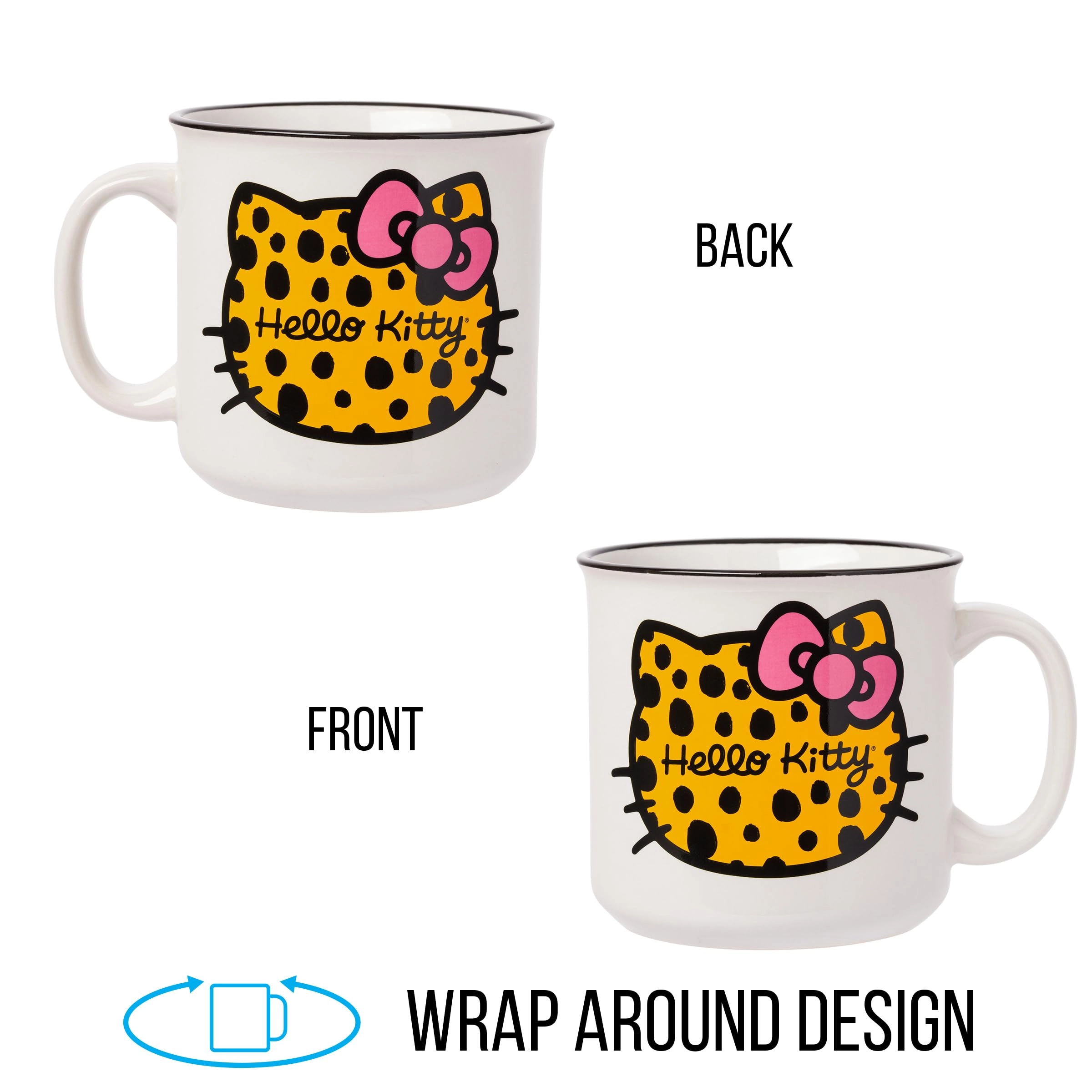 Hello Kitty Cheetah Head Ceramic Camper Mug - 1 pcs