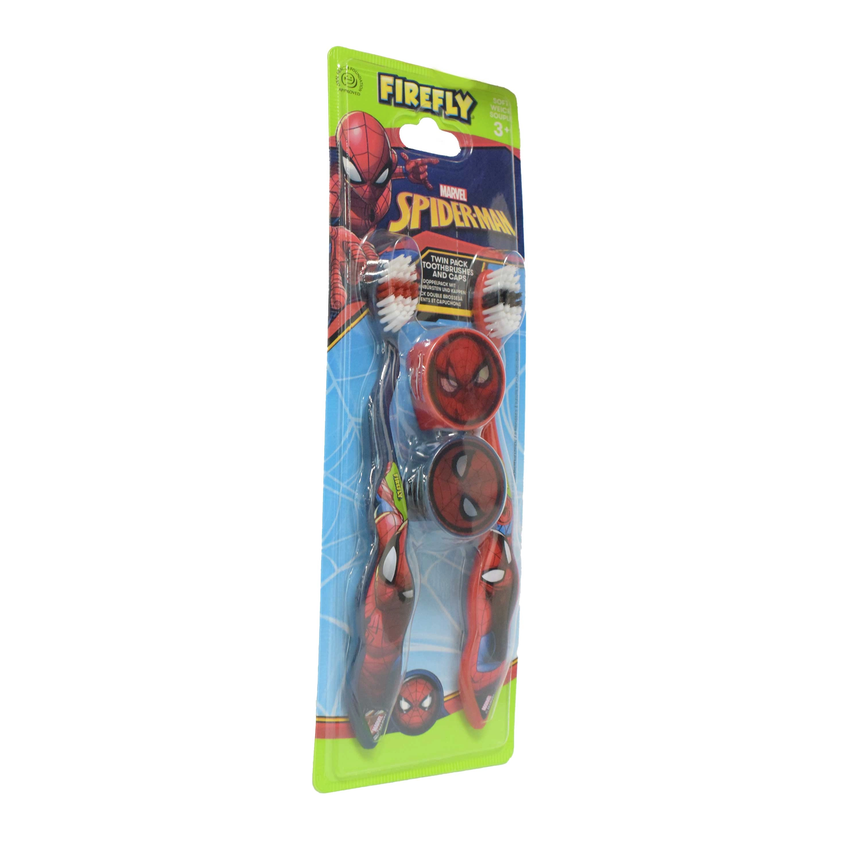 Spiderman Toothbrush - with Caps 2-Piece Pack