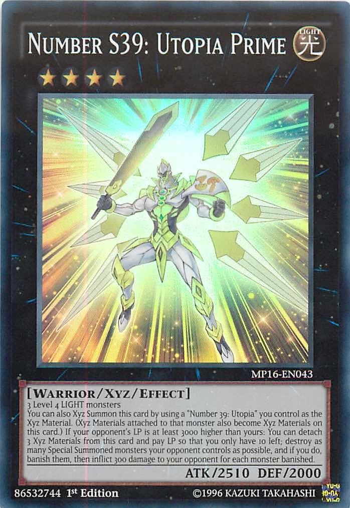 Yu-Gi-Oh! Number S39 Utopia Prime MP16-EN043 1st Edition
