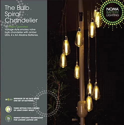 Bulb Spiral Chandelier - Battery Operated 4 x AA 95cm