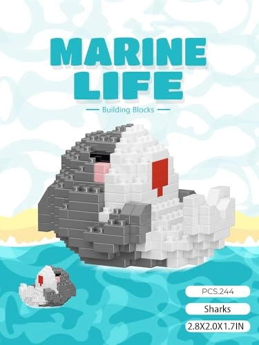 Cute Sea Animals Creature Building Toy Blocks - Sharks 1 pcs