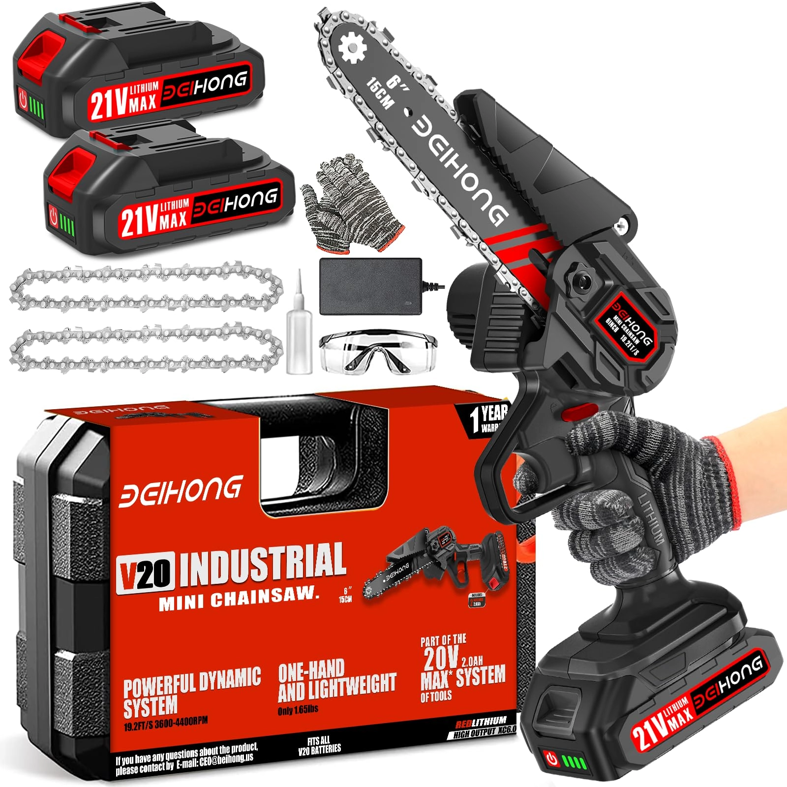 BEI & HONG Mini Chainsaw - 550 Watts