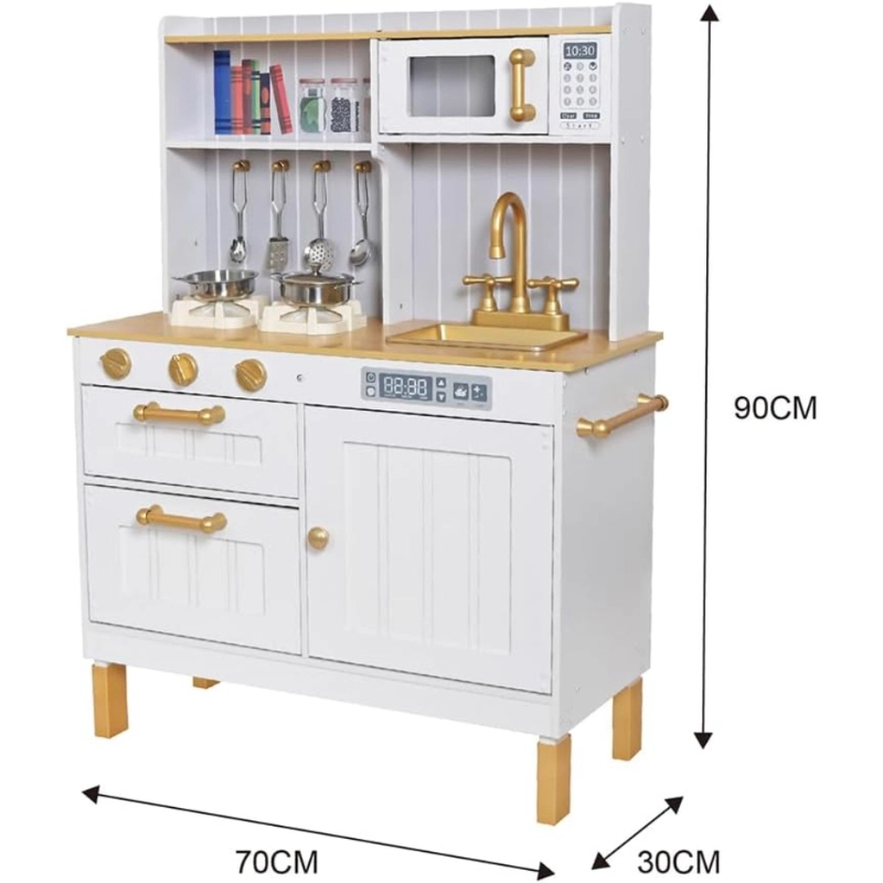 Kids Wooden Kitchen Toys Pretend Play Toyset (5551007-W10C822B)