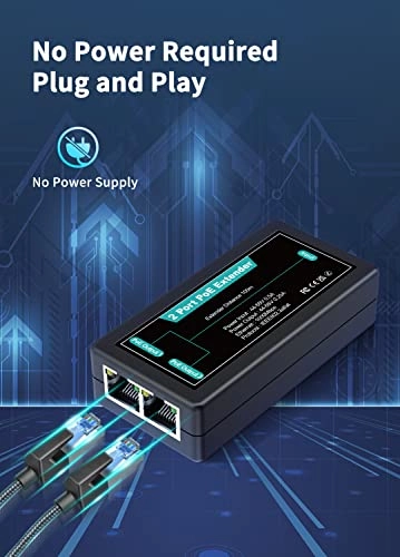 PoE Extender - 1 in 2 Out IEEE 802.3af/at 1000Mbps