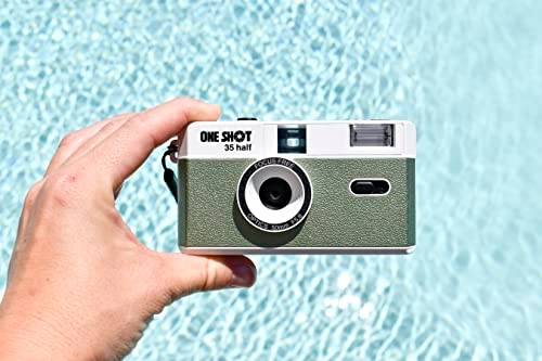 Half-Frame Reusable 35mm Film Camera - Built In Flash 50mm lens