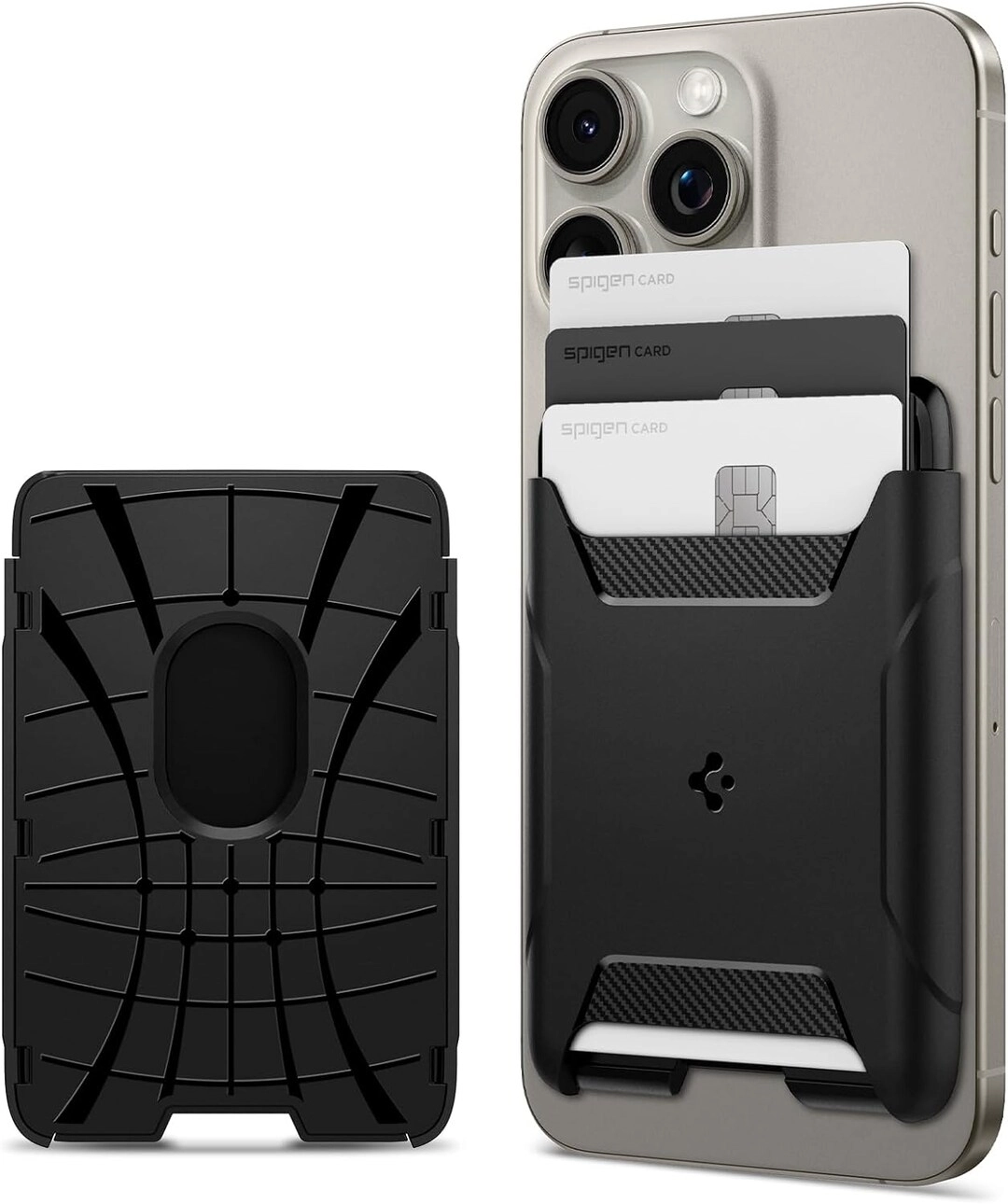 Spigen Rugged Armor Magnetic Wallet Card Holder with MagSafe for iPhone 15