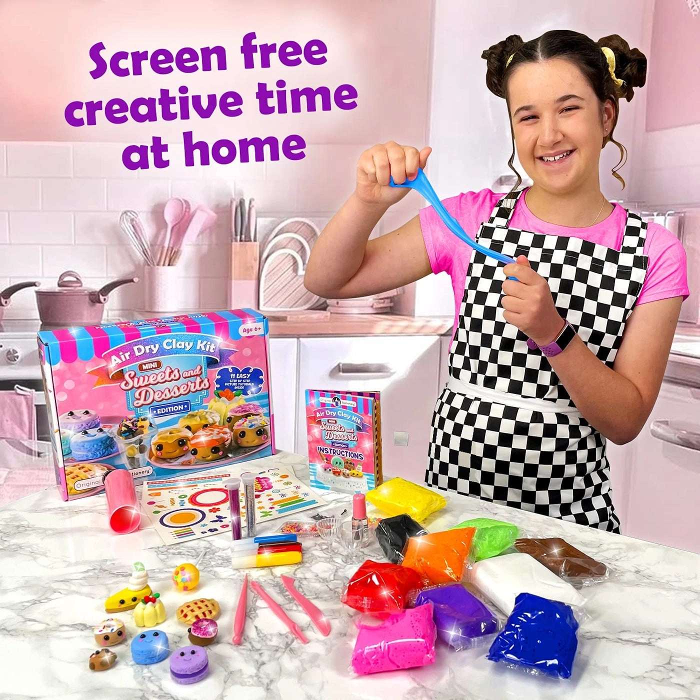 Mini Sweets & Desserts Air Dry Clay Kit - Over 30 Pieces