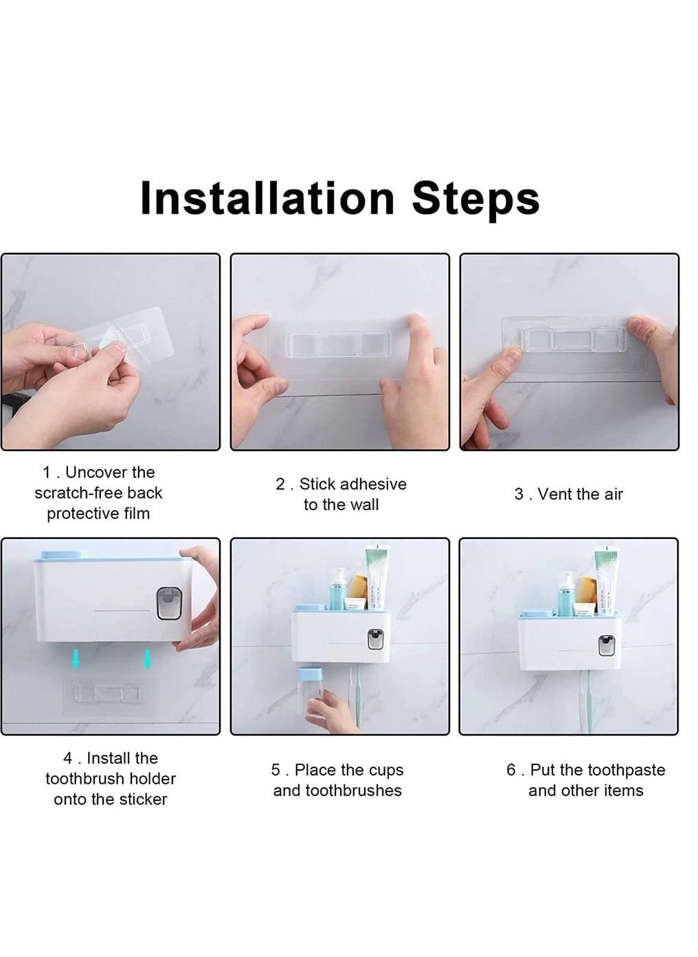 Toothbrush Holder - 4 Wall Mounted