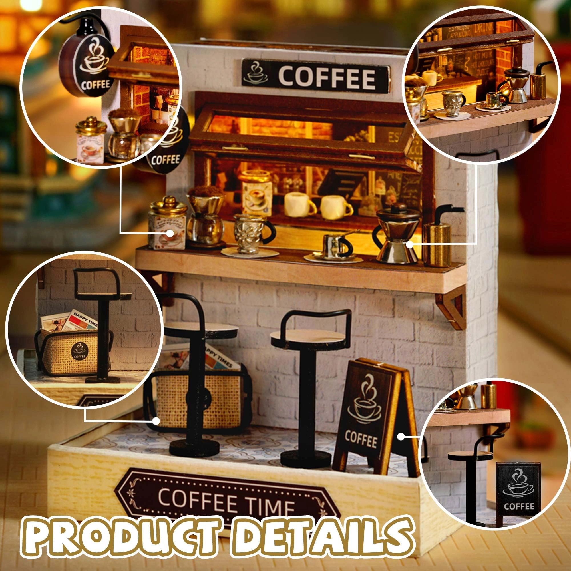 DIY Miniature House Kit - Vintage Coffee Shop