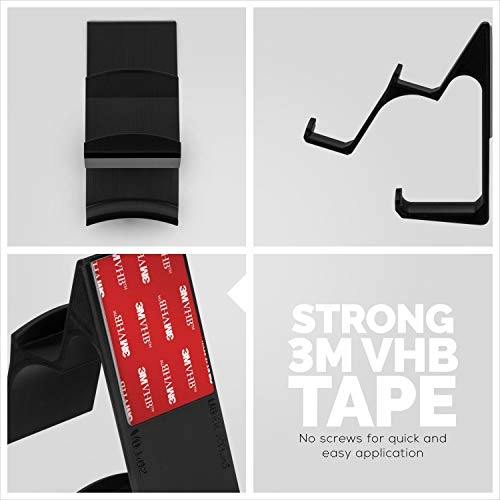 UberAtlas Dual Game Controller & Headphone Stand Wall Mount Holder - Two Pack Black