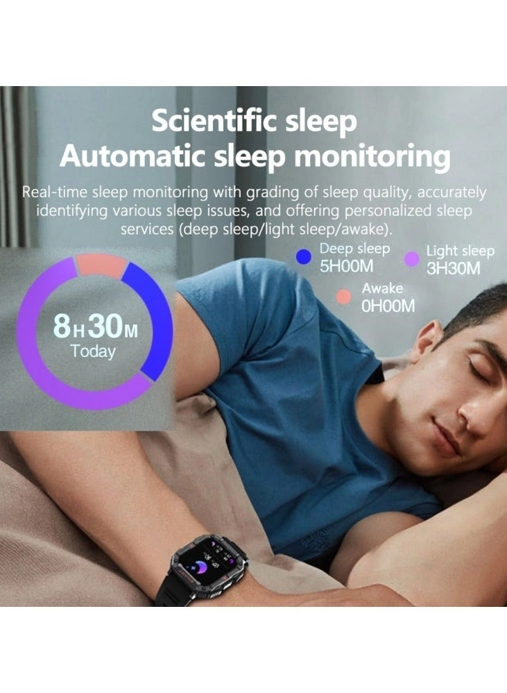 YK01 - 1.83 inch Smart Sports Call Watch Heart Rate Blood Pressure