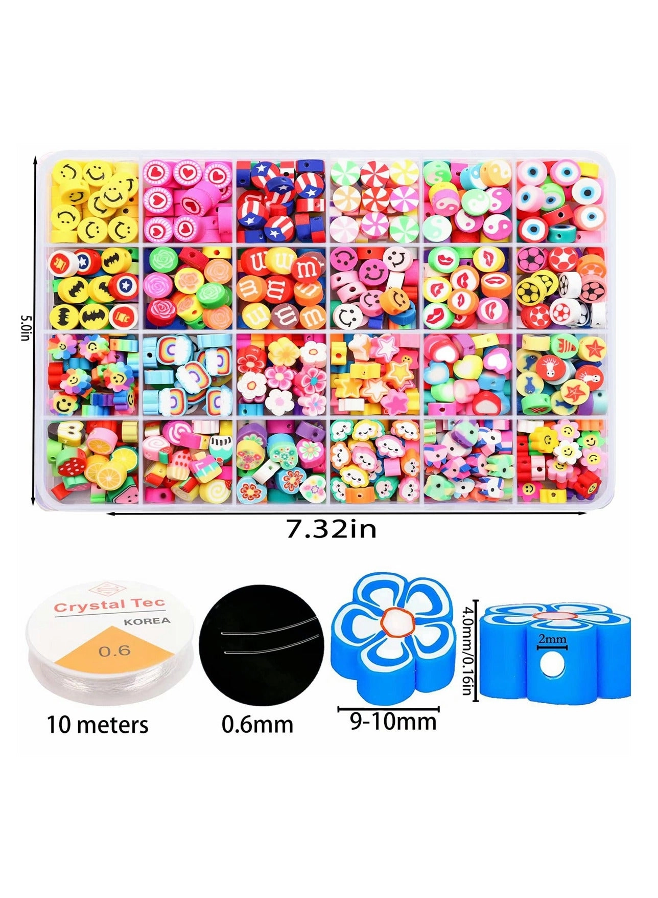 Polymer Clay Beads - 360 Pieces 24 Styles