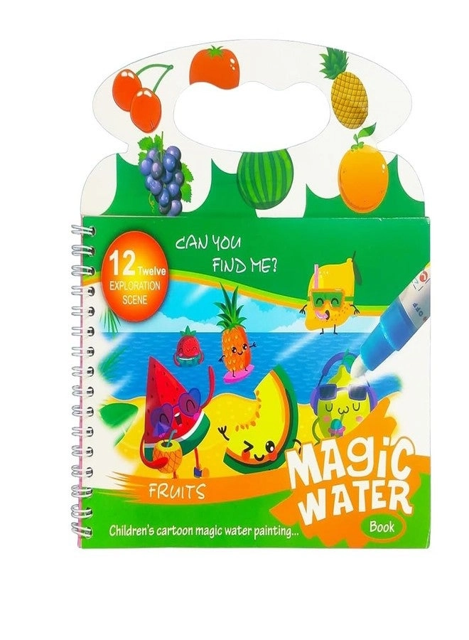 KRySt Water Magic Drawing Book - 15 Page Reusable Fruits Theme