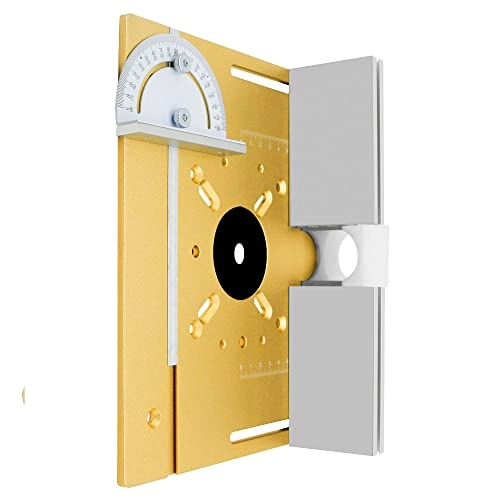 Router Table Insert Plate - 240 x 200mm Aluminum Alloy + Backer Plate + 180° Angle Gauge