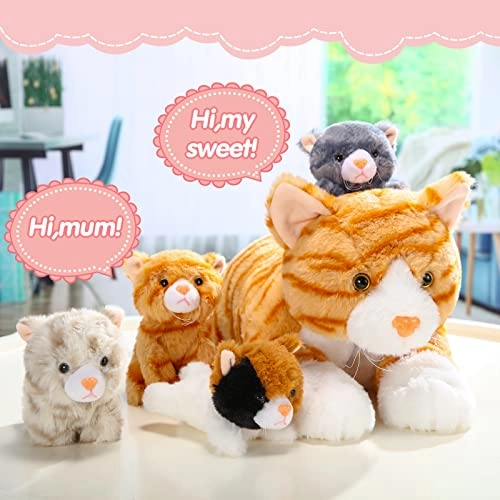 Pregnant Mommy Kitty with 4 Kittens - 40 cm