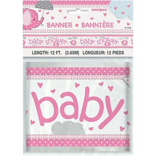 Party Zone Umbrellaphants Foil Banner - 12Ft Pink