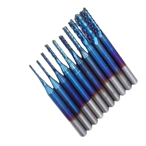 End Mill Set - 0.8-3mm 1/8in 10 pcs