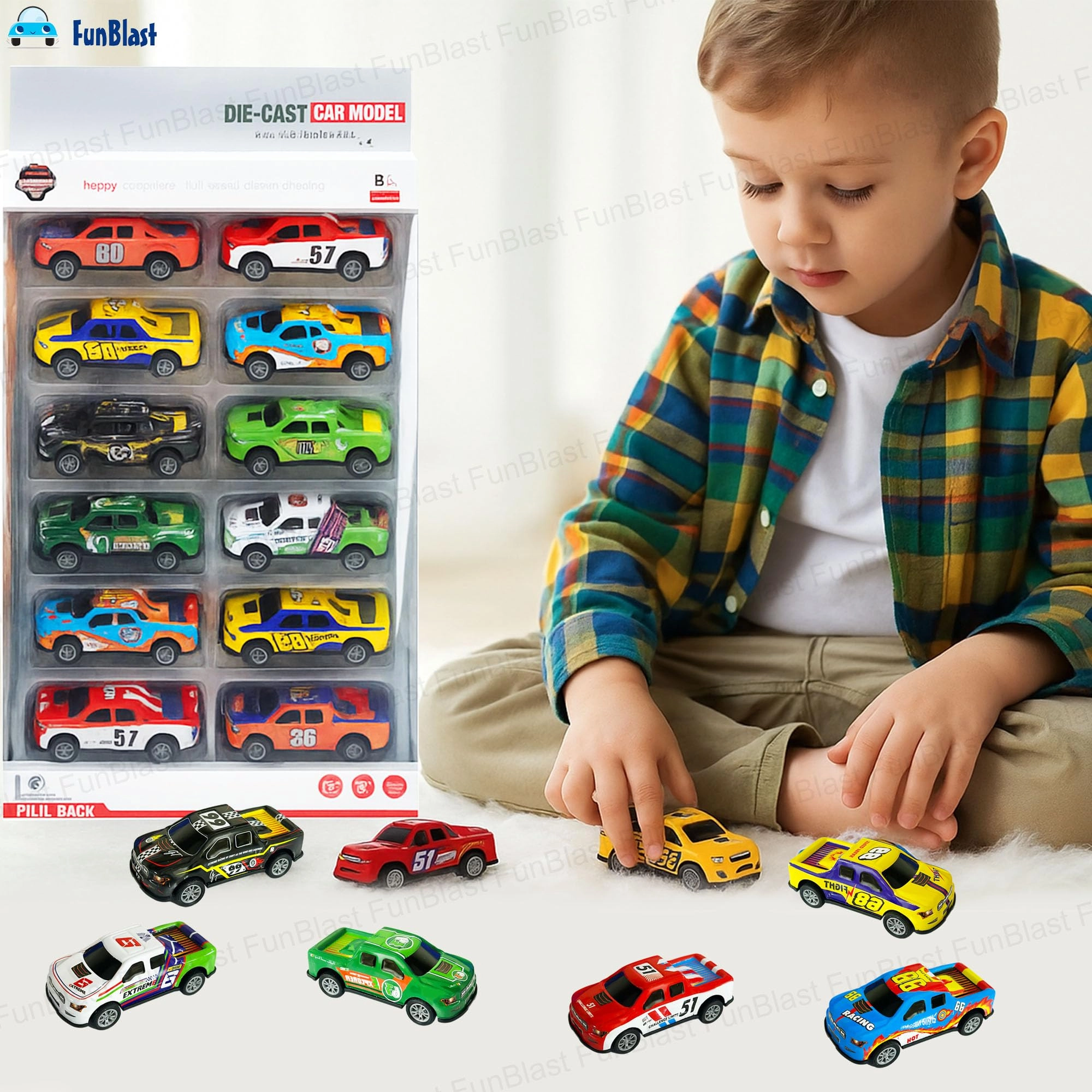 Pull Back Vehicles - 10 pcs