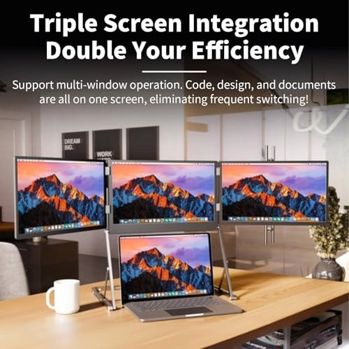v2f8-889233 Laptop Screen Extender - 15.6 Inch 1080P FHD Type-C/HDMI/USB-C