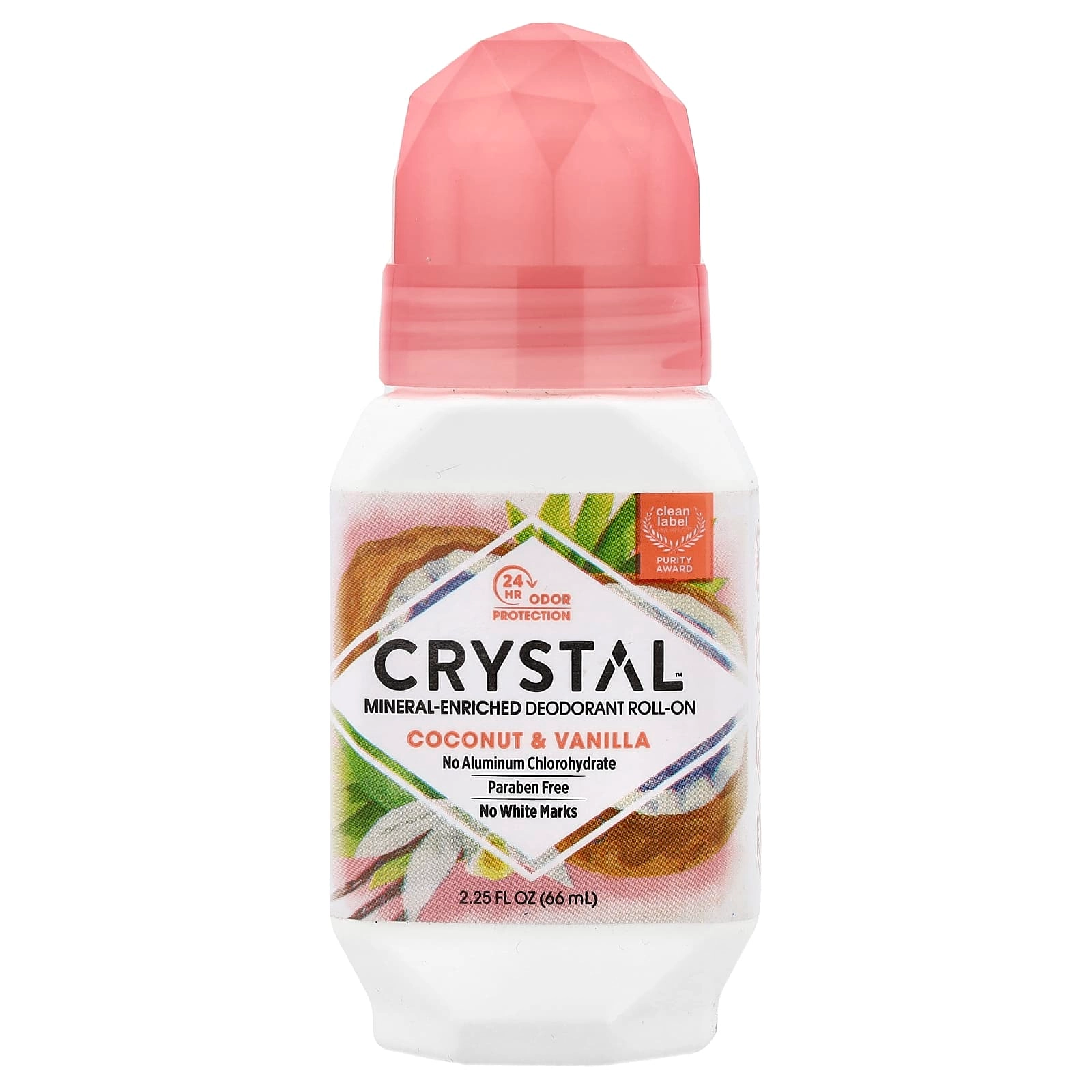 Crystal Mineral-Enriched Deodorant Roll-On - Coconut & Vanilla 2.25 fl oz (66 ml)
