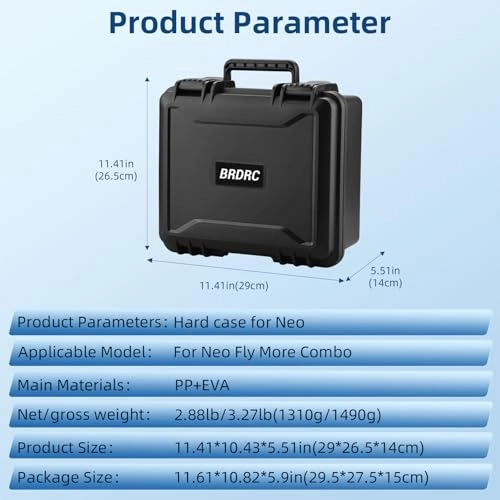 Neo Case - 11.61 * 10.83 * 5.91 inches (29.5 * 27.5 * 15 cm) Neo Drone hard case