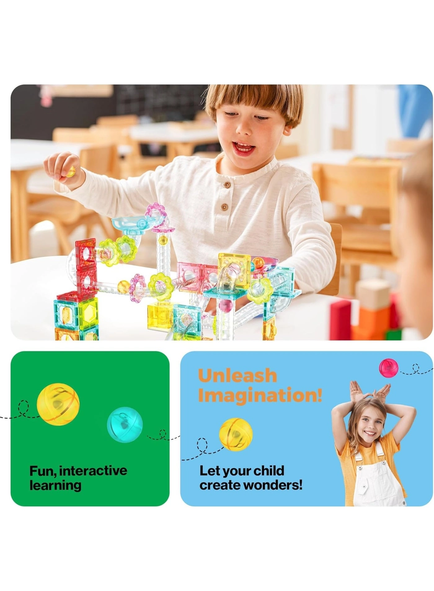 Magnetic Marble Run - 100 pcs