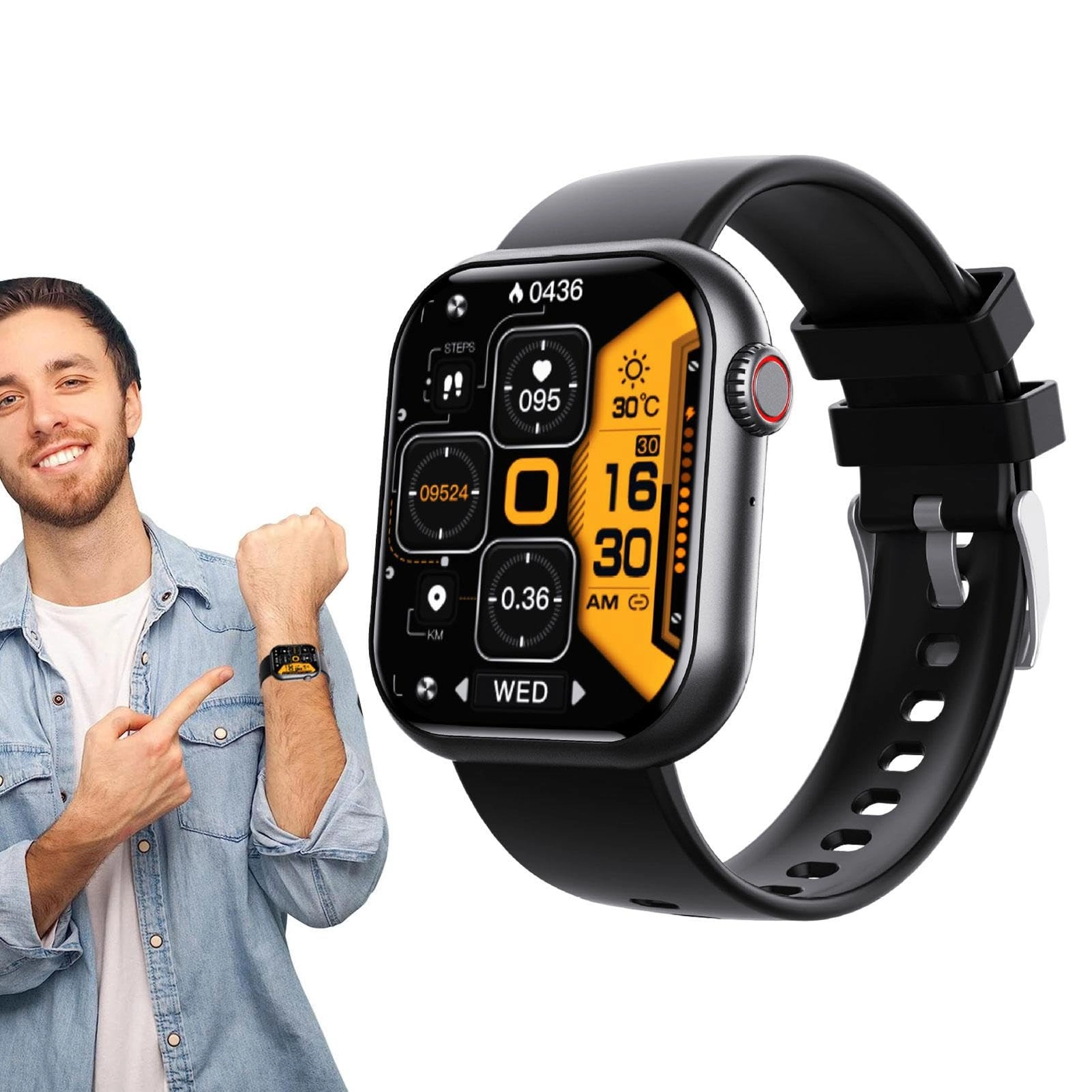 Glucose Monitoring Watch - IP67 1.91-Inch Screen