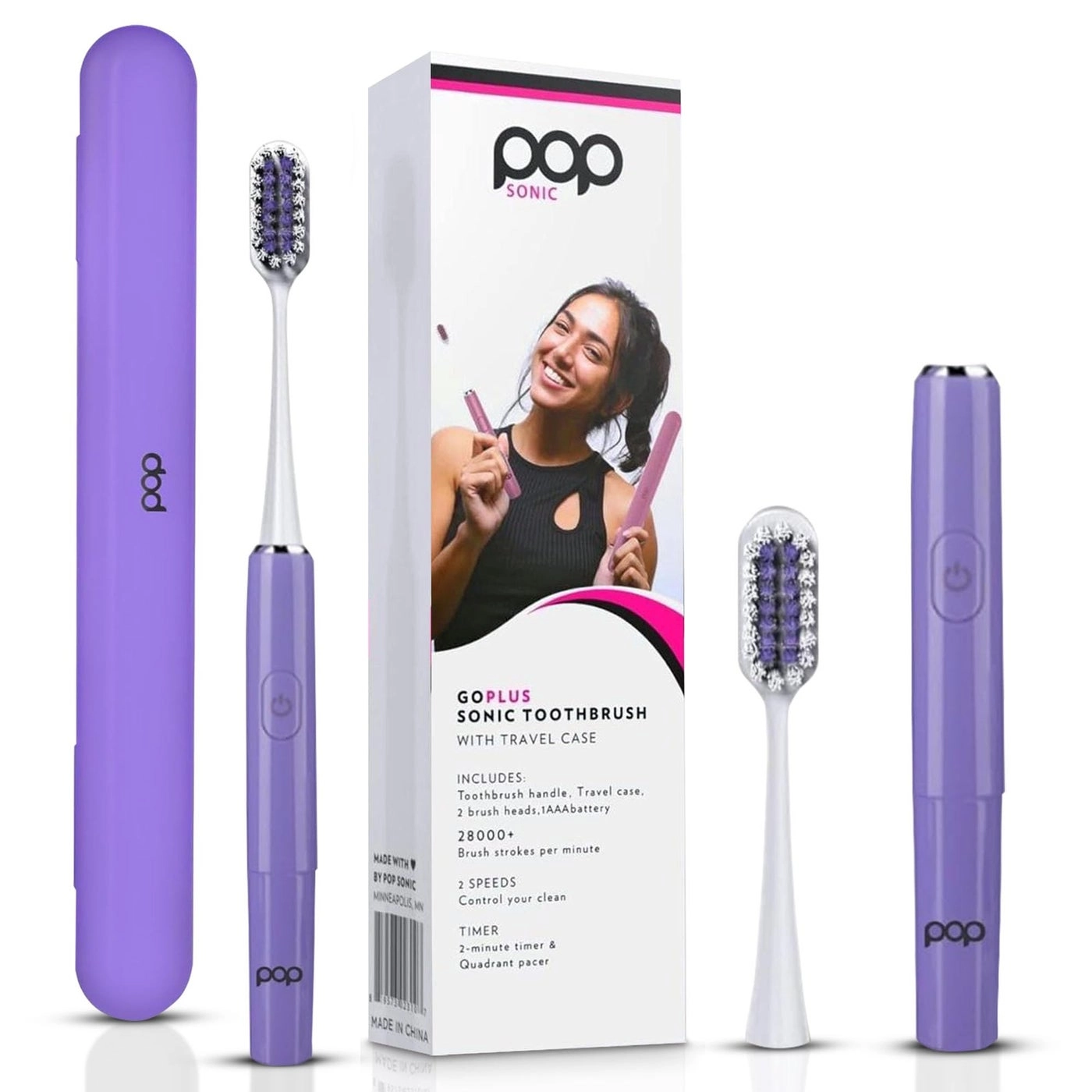 Pop Sonic Go Plus - Electric Toothbrush 2 Speeds 18000-24000 Vibrations Per Minute