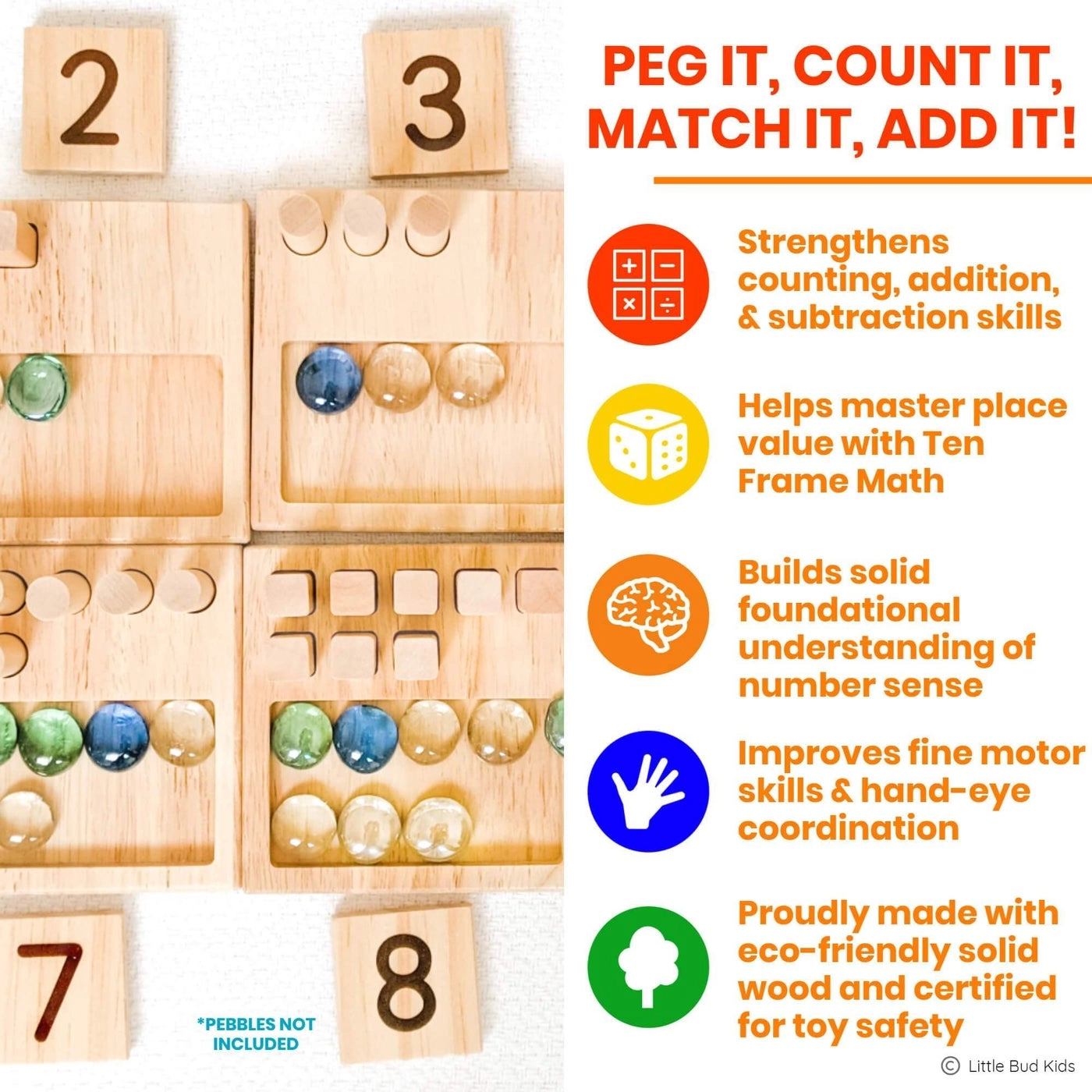 Counting Pegs - 3-6 59 pieces