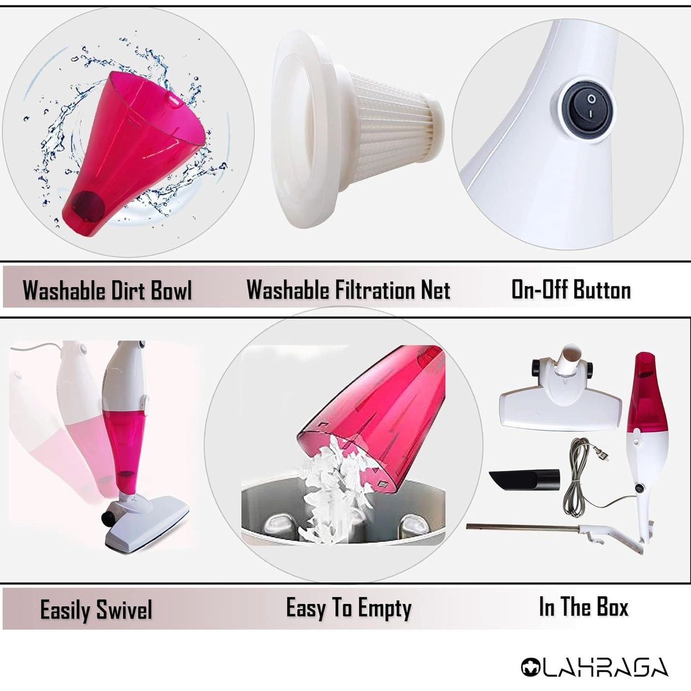 2 In 1 Lightweight Upright Stick Vacuum Cleaner - 20 mins