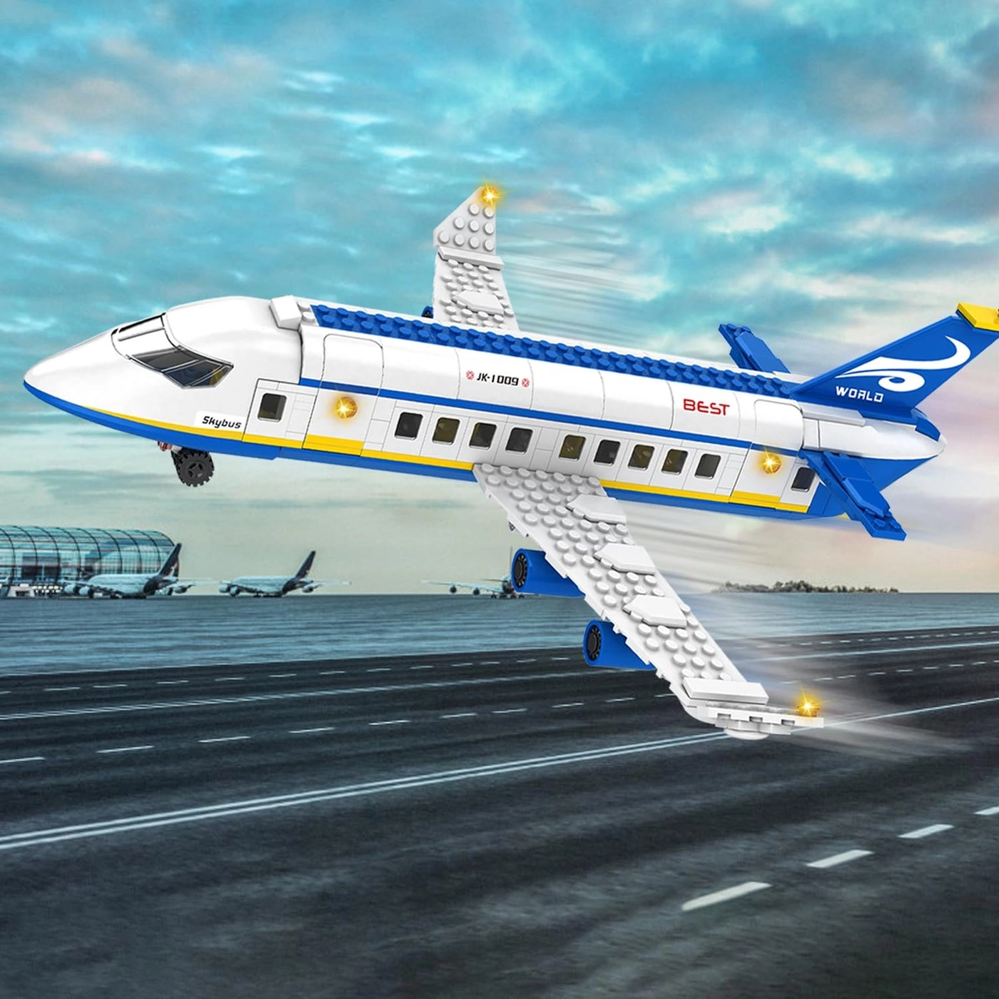 City Passenger Airplane Building Set - 516 pcs