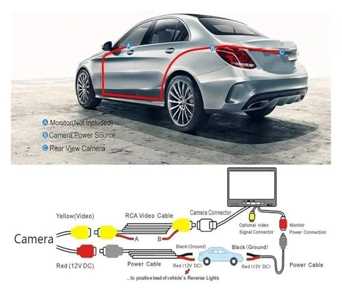 Reverse car rear view camera - Night vision Wired 720 x 540 pixels