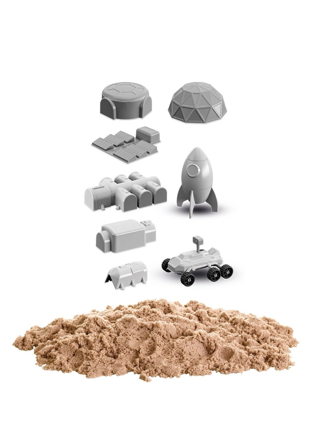 Craft Mission Mars Play Sand Set - 9 pieces 3 dimensional molds