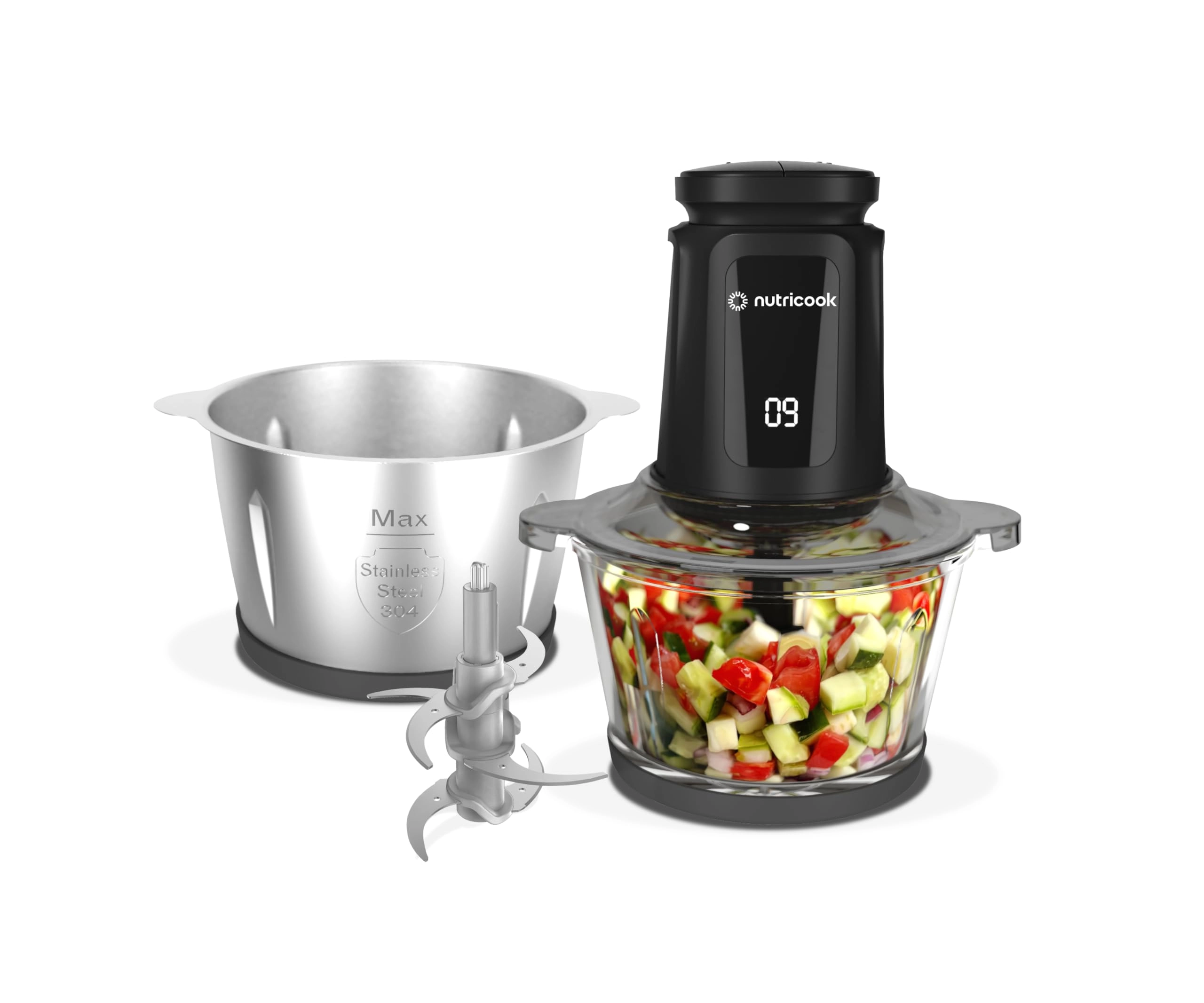 nutricook Glass Chopper & Mincer - 3L