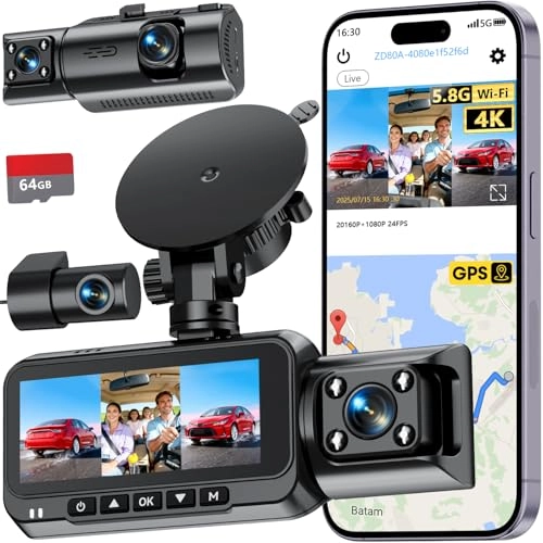 3-Channel Dash Cam - 4K 30FPS