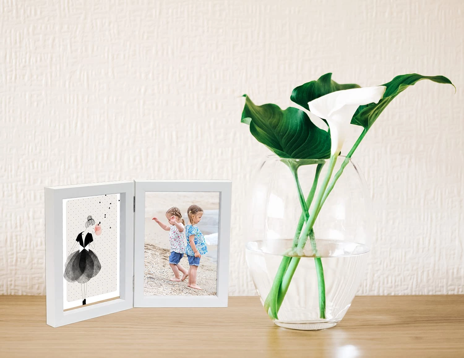 Hinged Double Photo Frame - 7x5'' 2
