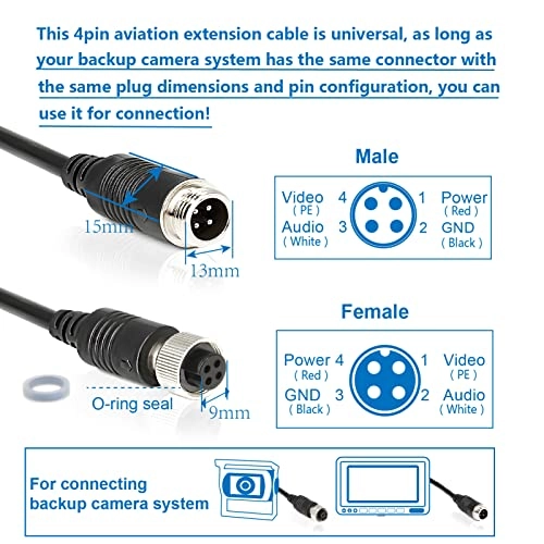 4 Pin Camera Cable - Aviation Extension Waterproof 3m/10ft
