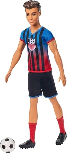 Ken Soccer Player Doll - 11.5 in Cropped Hair Soccer Ball Ages 3+