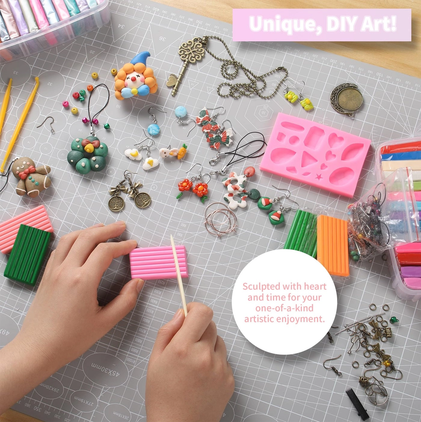 Polymer Clay Kit - Polymer 2.09 Kg 85pcs.