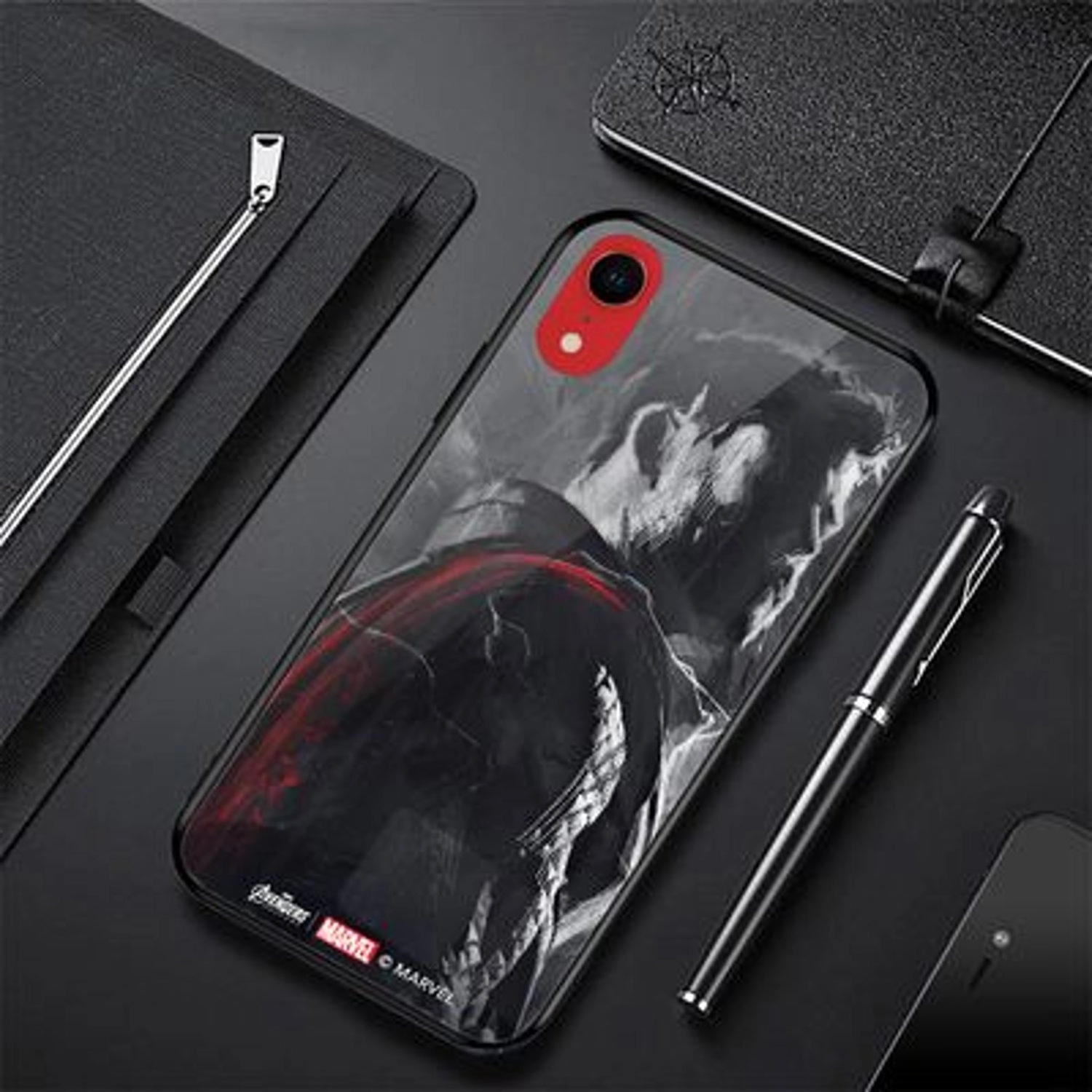 Thor's side profile Back Case TPU Bumper Case + Tempered Glass Back for iPhone XR