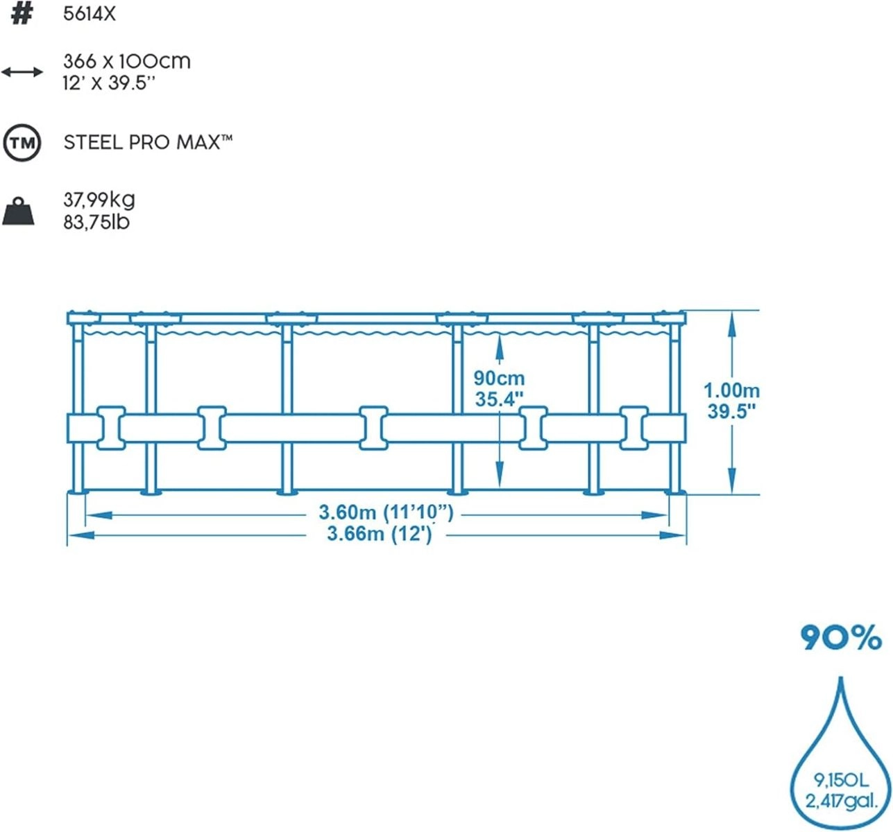 Power Steel Vista Pool Set - 7,250l