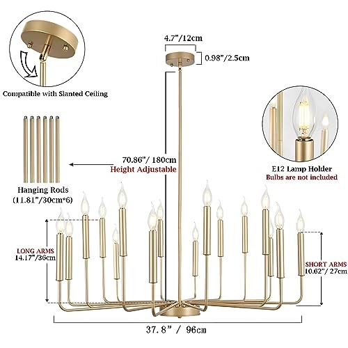 Modern Golden Chandelier - Dimmable