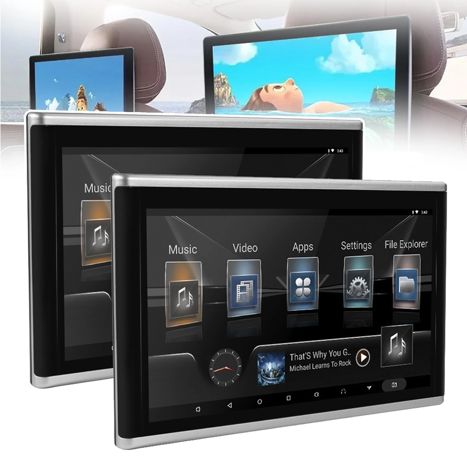 WhFKLca Car Headrest Video Player - 9 Inch