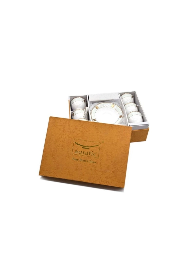 Bone China Tea Cup & Saucer Set - 12 pcs